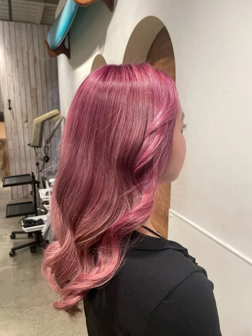 ロング カラー ピンクカラー カット ヘアカラー トリートメント EARTH菊名店👾 ひらのすぐるのヘアスタイル