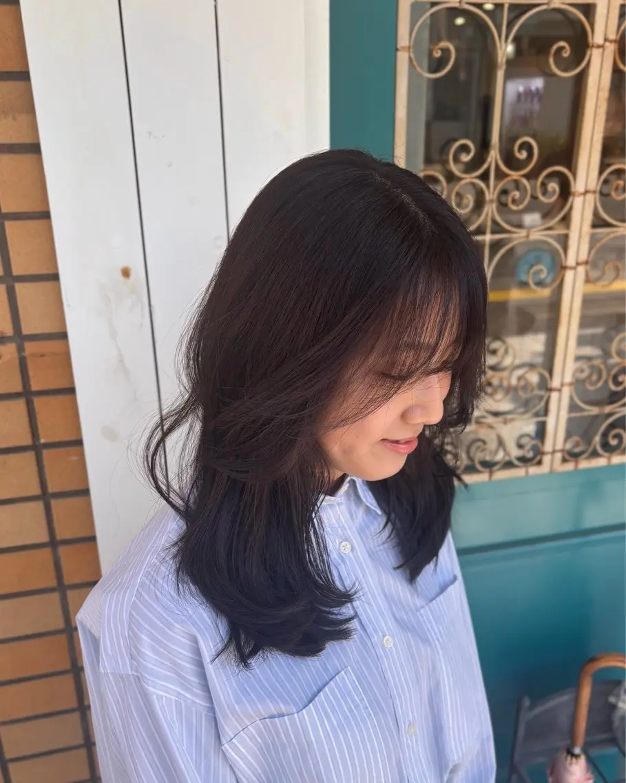 セミロング カラー カット ヘアカラー 🌱なゆみ🌱透明感 /ナチュラル/高宮のヘアスタイル