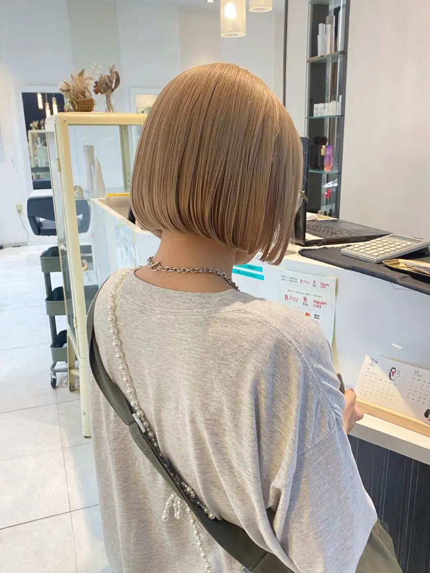 ショート カラー ボブ カット ヘアカラー トリートメント mai / linoah˚✧のヘアスタイル