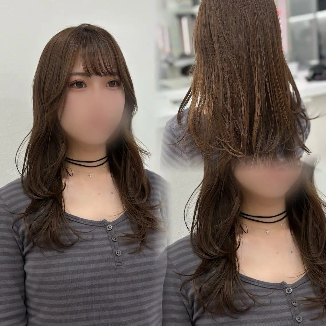 ロング カラー 抜け感レイヤー︴ ニュアンスカラーのヘアスタイル