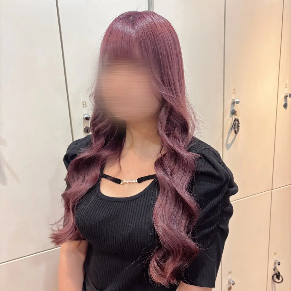 ロング カラー ブリーチ ピンクカラー ピンクパープル パープルカラー ヘアカラー トリートメント ヘアセット 横浜シールエクステ 韓国エクステみさきのヘアスタイル