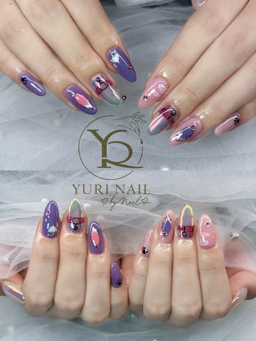 ネイル チークネイル フットネイル グラデーション 韓国ネイル 持ち込み ハンドネイル フットネイル ハンドケア YURI Nail NARITAのネイルデザイン