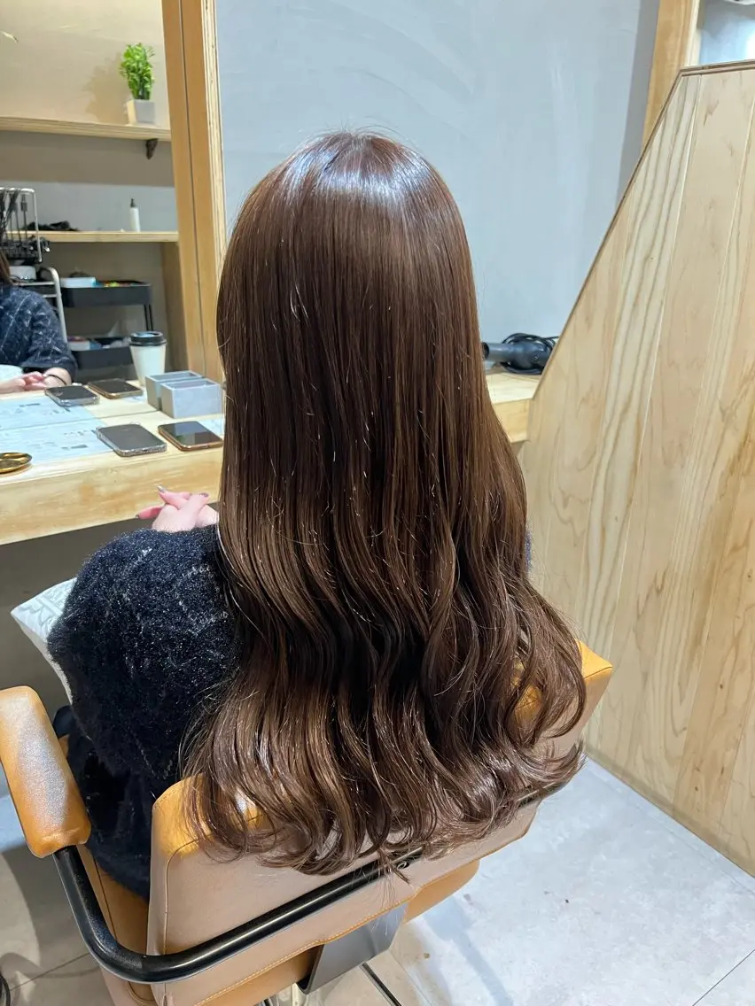 ロング カラー ブラウンカラー 透明感カラー 神戸ボブ✂️ ioe三宮/田 伸佳のヘアスタイル