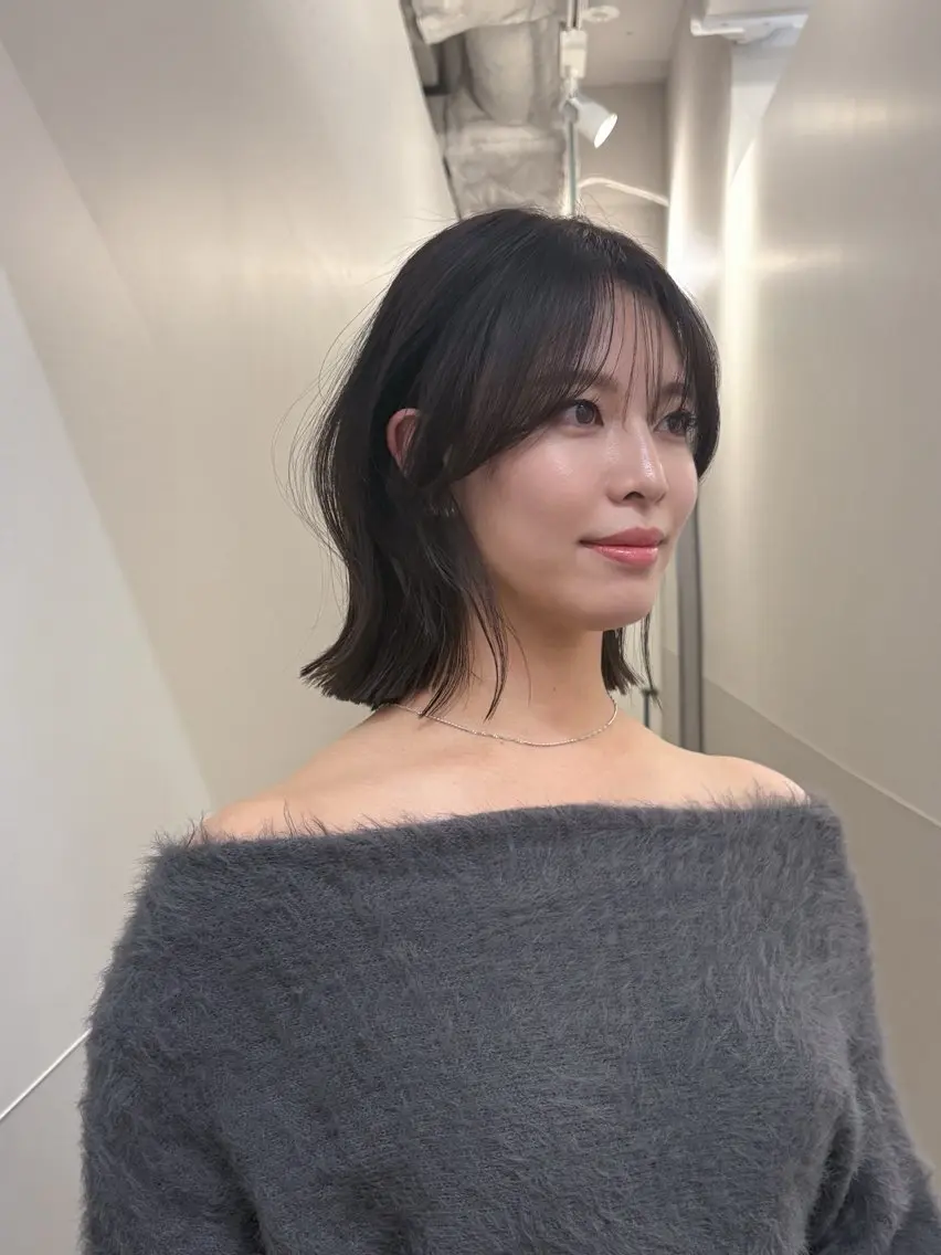 ショート カラー パーマ ヘアアレンジ メンズ カット 縮毛矯正 トリートメント 切りっぱなしヘアボブ ミディアムヘアRYOのヘアスタイル