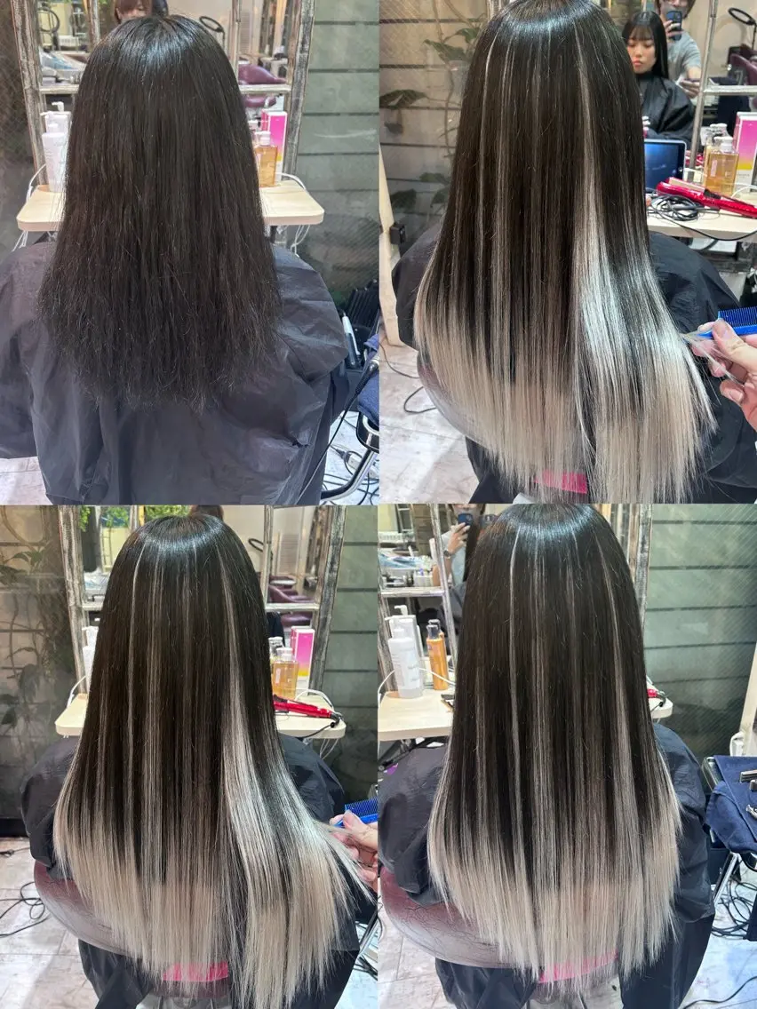 ロング カラー ササ キのヘアスタイル