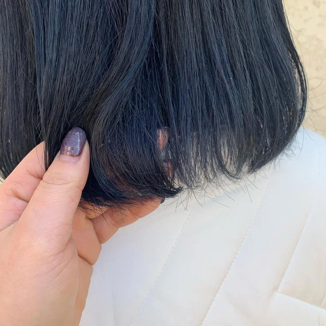 ミディアム カラー ヘアアレンジ 黒髪 ネイビーカラー タンバルモリ 韓国風ヘア オルチャンヘア 韓国×髪質改善特化 💍maki💍のヘアスタイル