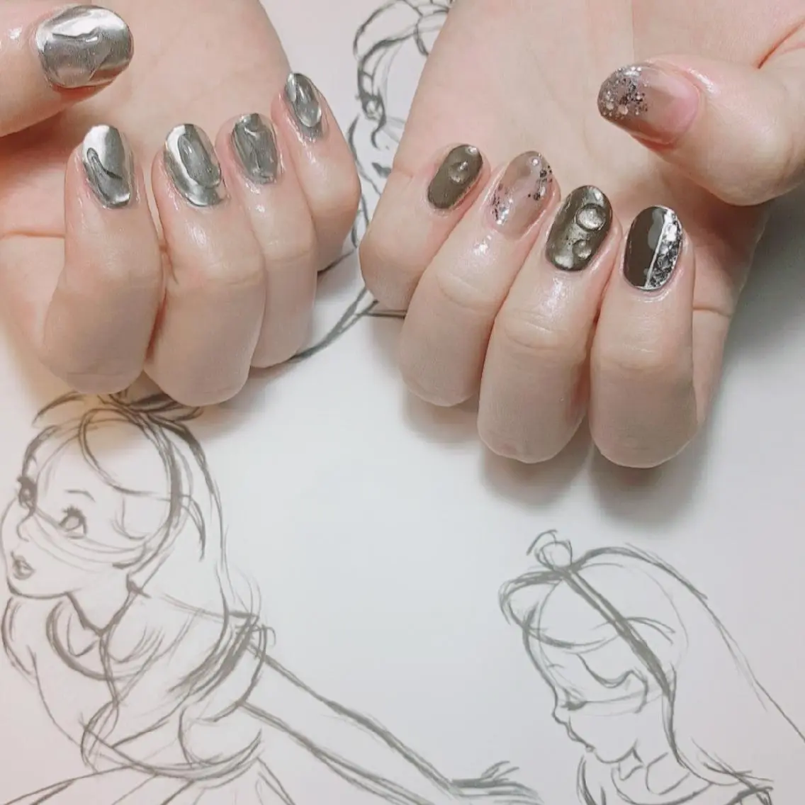 ネイル ミラーネイル owlnail /持込みデザイン専門のネイルデザイン