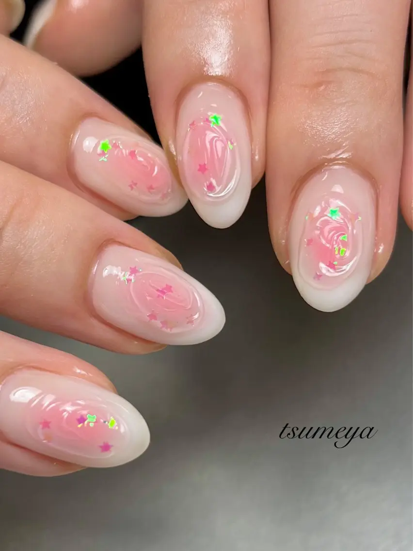 ネイル ハンドネイル tsumeya ゆるかわ手描きネイルのネイルデザイン