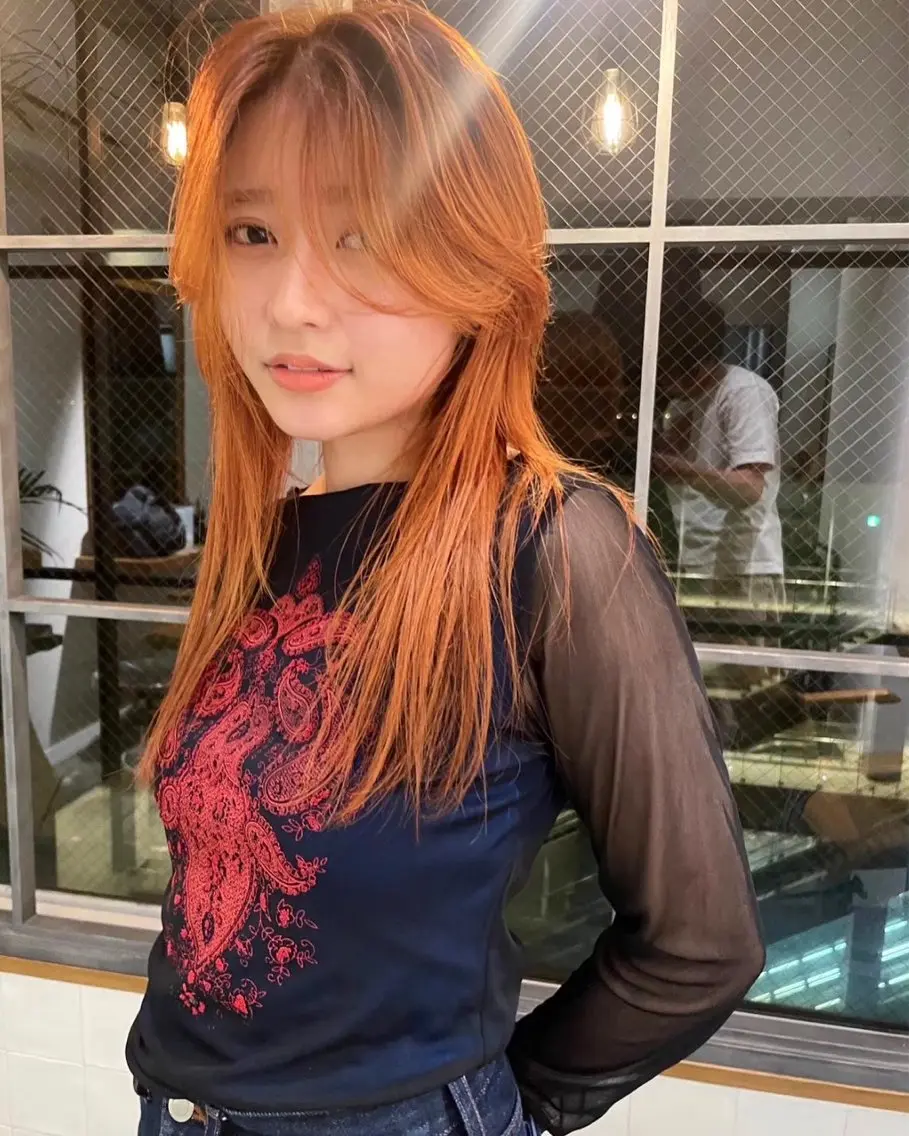カラー オレンジ ‎🤍ともえ‎🤍 /レイヤーカット🧸のヘアスタイル