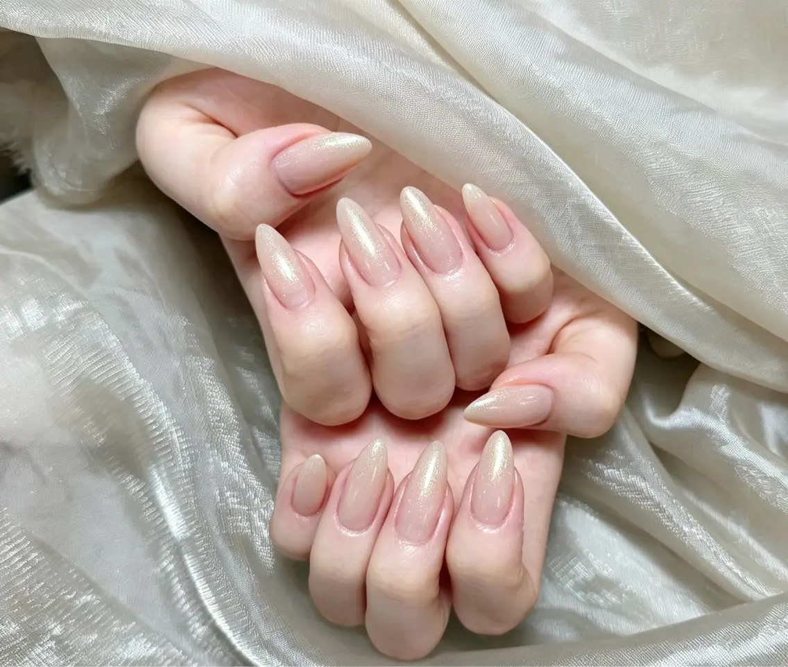 ネイル チークネイル 長さ出し フレンチネイル ジェルネイル 韓国ネイル ハンドネイル Lucky Nail Salon❶のネイルデザイン