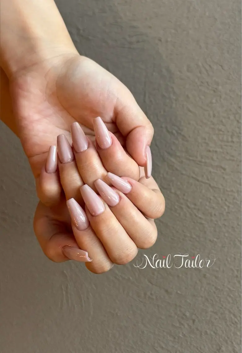 ネイル 長さ出し オフィスネイル ワンカラーネイル ピンク シンプルネイル ハンドネイル NailTailor ネイルテイラーのネイルデザイン
