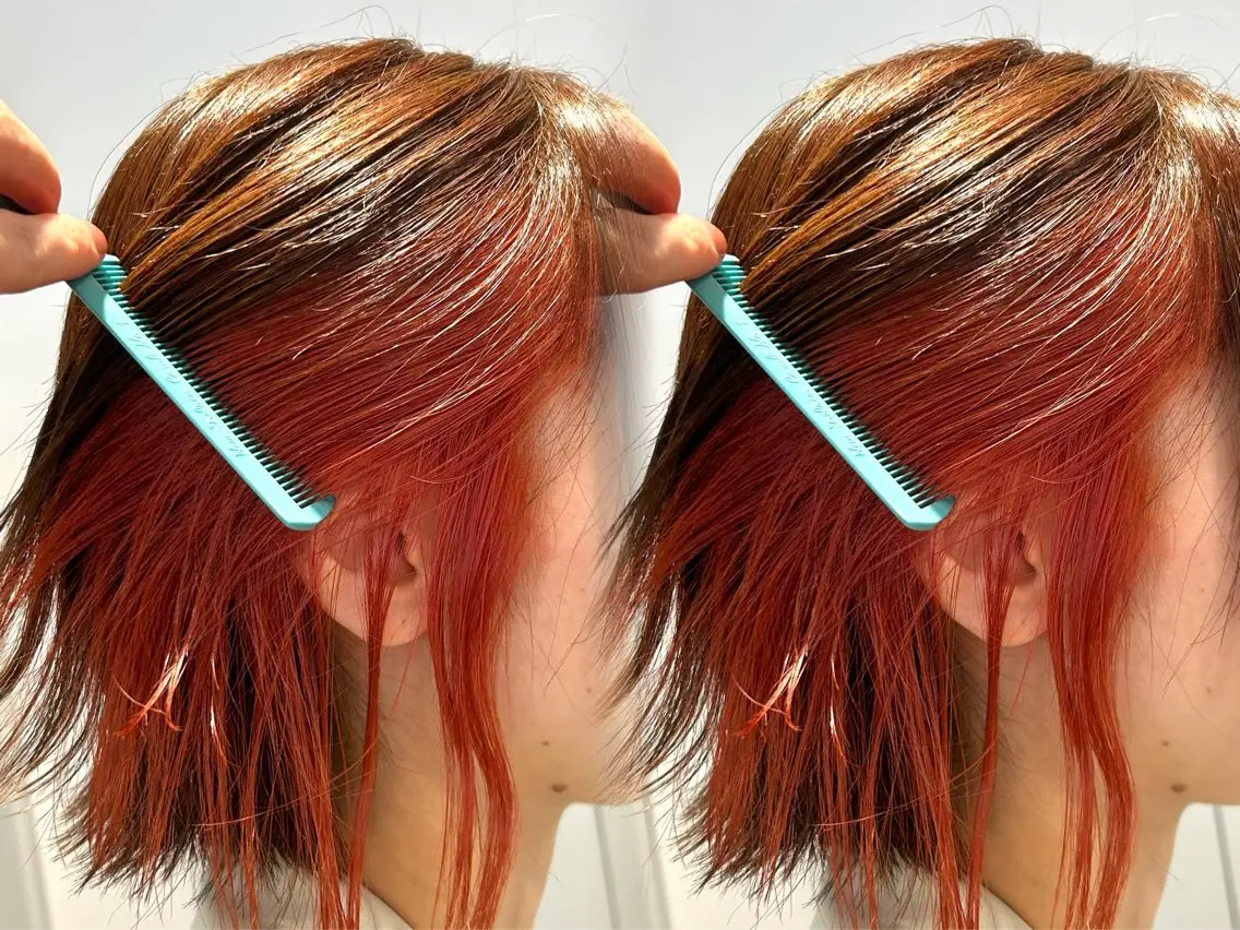 ミディアム カラー インナーカラー ボブ くびれヘア カット ヘアカラー トリートメント 池袋/小顔レイヤー/ 顔まわり/taigaのヘアスタイル