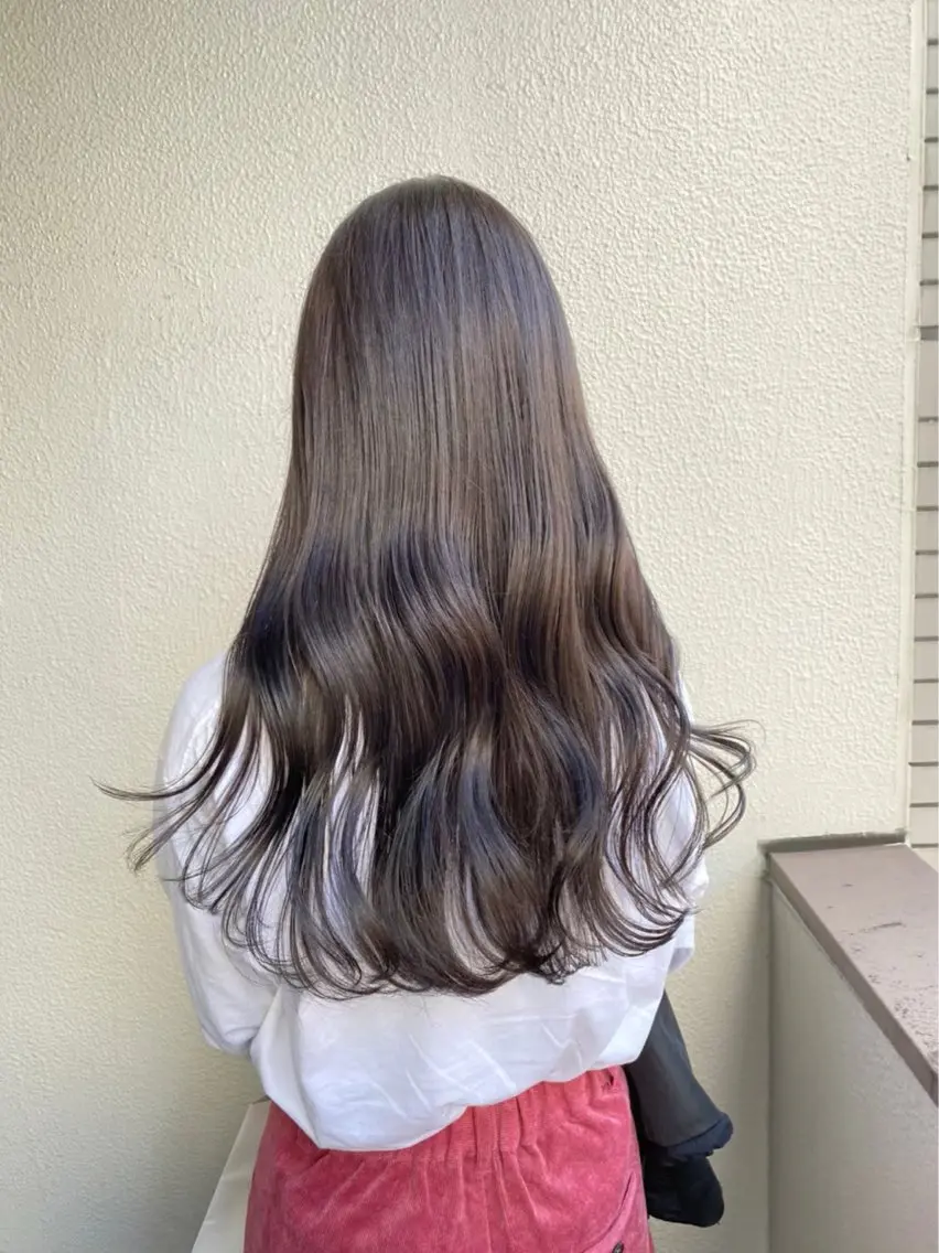 ロング カラー ヘアアレンジ 💖似合わせカラー レイヤー💖縮毛矯正のヘアスタイル