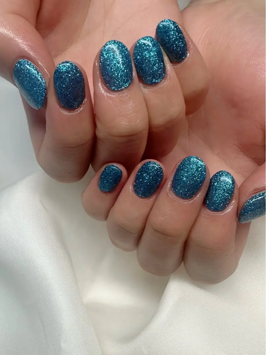 ネイル ブルー クリアネイル 氷ネイル・うるうるネイル 韓国ネイル ラメ(グリッター) 🪞KAPE NAIL 🪞のネイルデザイン