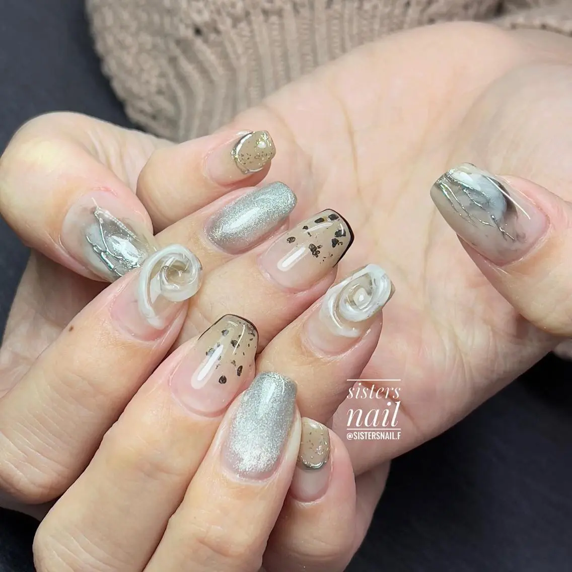 ネイル アートネイル ニュアンスネイル sisters nail.fのネイルデザイン