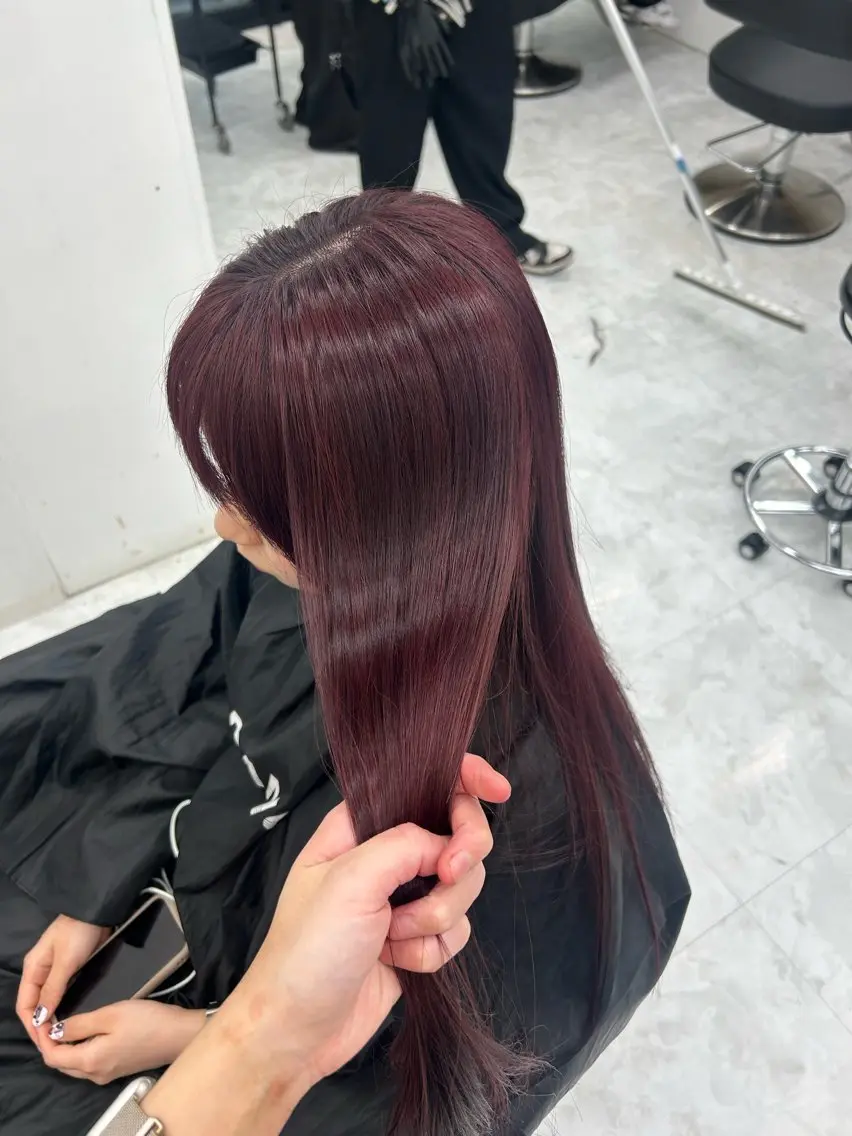 【🥀期間限定価格🥀】 カット+ブリーチなしダブルカラー+オリジナルトリートメント+コテ巻き仕上げ 🪄の写真