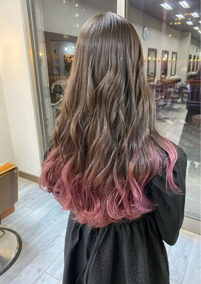 ロング カラー ブリーチ グラデーションカラー カット ヘアカラー トリートメント 日比 貴大/ minim hairのヘアスタイル