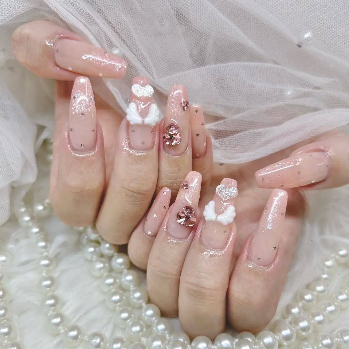 ロング ハンドネイル Nailsalon Angeのネイルデザイン
