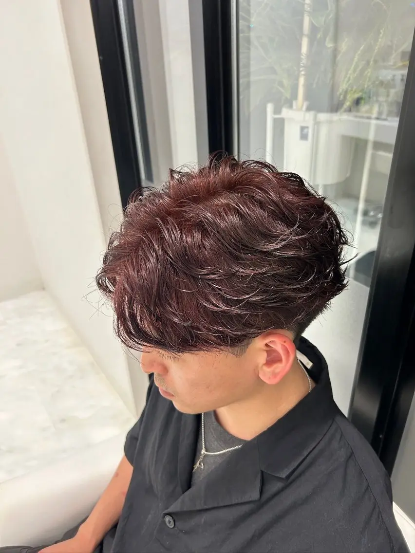 ショート パーマ ヘアアレンジ メンズ フェザーパーマ メンズパーマ カット パーマ メンズカット/パーマ チバト　クウトのヘアスタイル