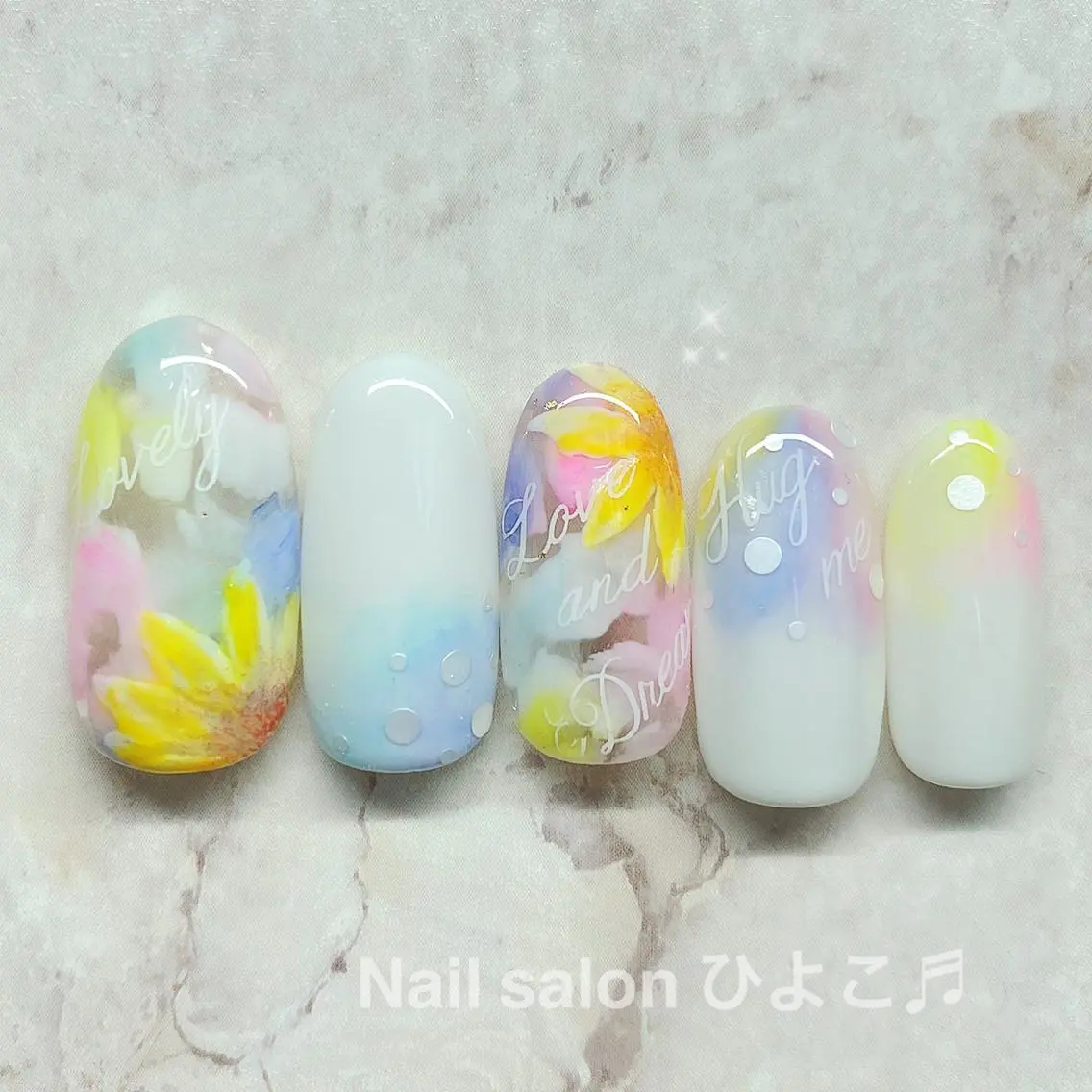 ネイル フラワーネイル パステルネイル Nail salon ひよこ♬のネイルデザイン