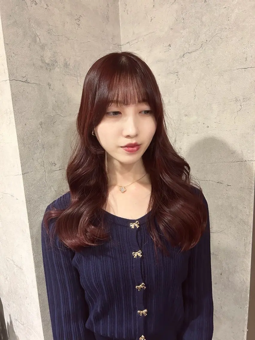 セミロング カラー ブリーチ ブリーチなしカラー レッドカラー カット ヘアカラー トリートメント パーソナルカラー 診断🍀マリンのヘアスタイル