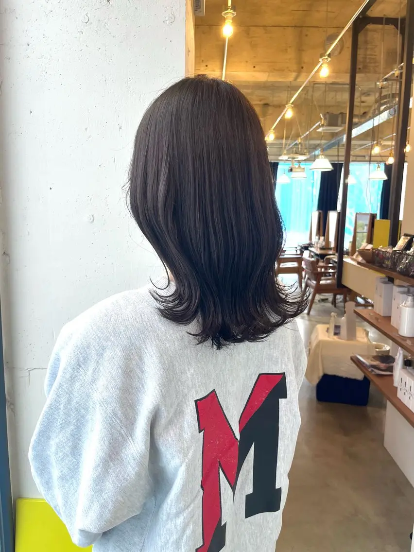 ミディアム カラー 透明感カラー グレージュ オリーブグレージュ オリーブグレー カット ヘアカラー トリートメント SABO /透明感カラー/美髪のヘアスタイル