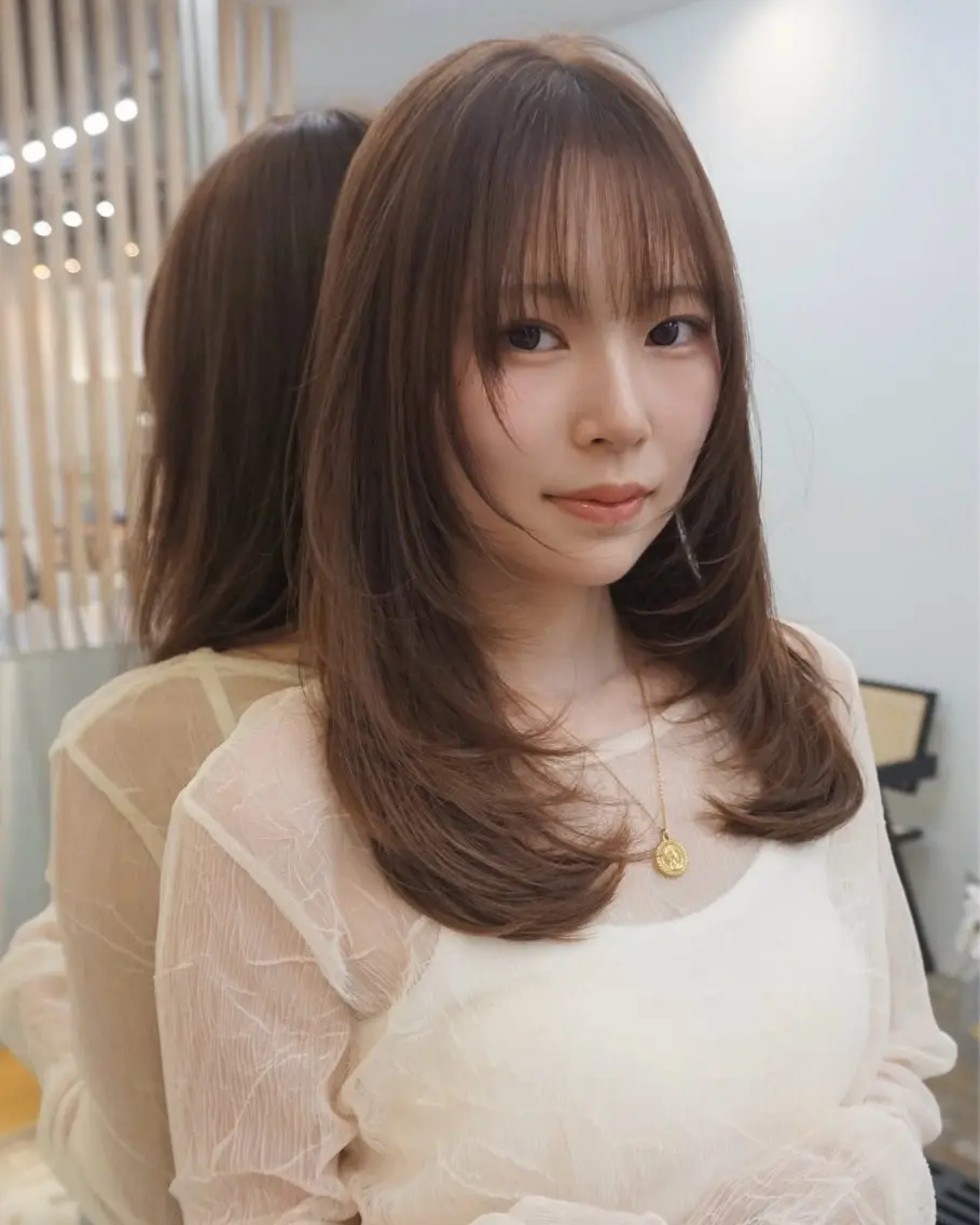 ロング レイヤーカット カット ヘアカラー レイヤー特化🪽 yuka【高円寺】のヘアスタイル