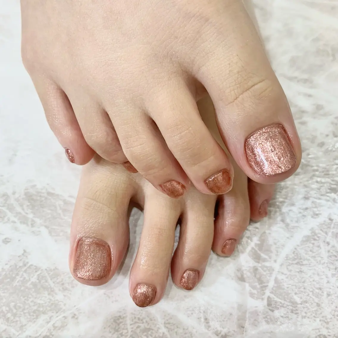 ネイル フットネイル ラメ(グリッター) ピンク PINO 安田のネイルデザイン