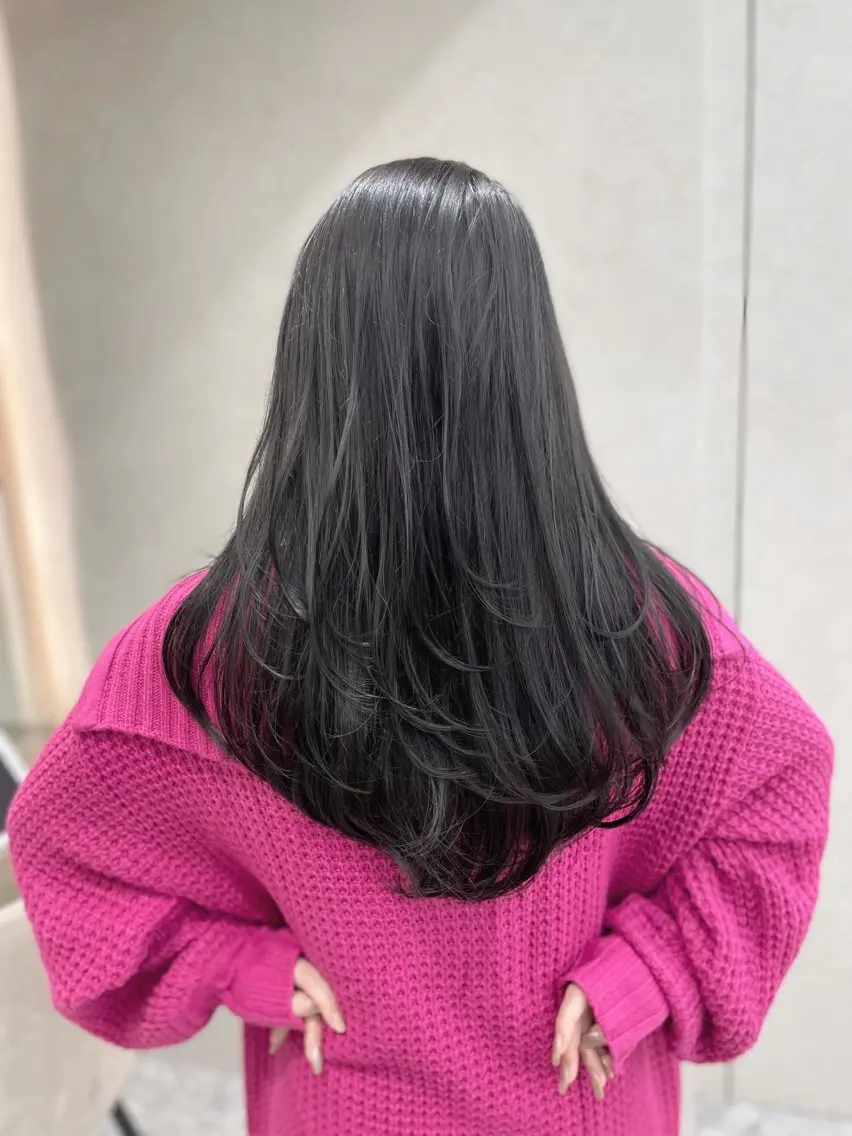 セミロング カラー レイヤー/縮毛矯正 マスター✨️タケルのヘアスタイル