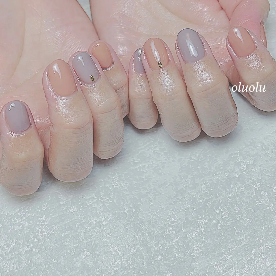 ネイル アートネイル フットネイル ニュアンスネイル オフィスネイル ワンカラーネイル 大村 紬華のネイルデザイン
