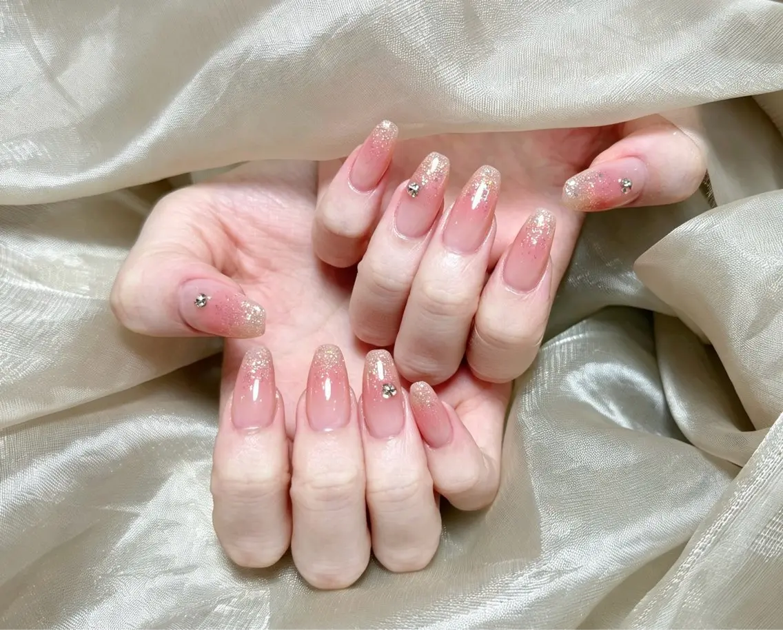 ネイル チークネイル 長さ出し フレンチネイル ジェルネイル 韓国ネイル ハンドネイル Lucky Nail Salon❶のネイルデザイン
