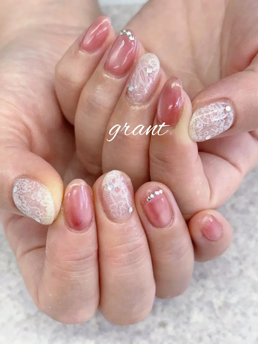 ネイル レース ハンドネイル nailsalon grantのネイルデザイン