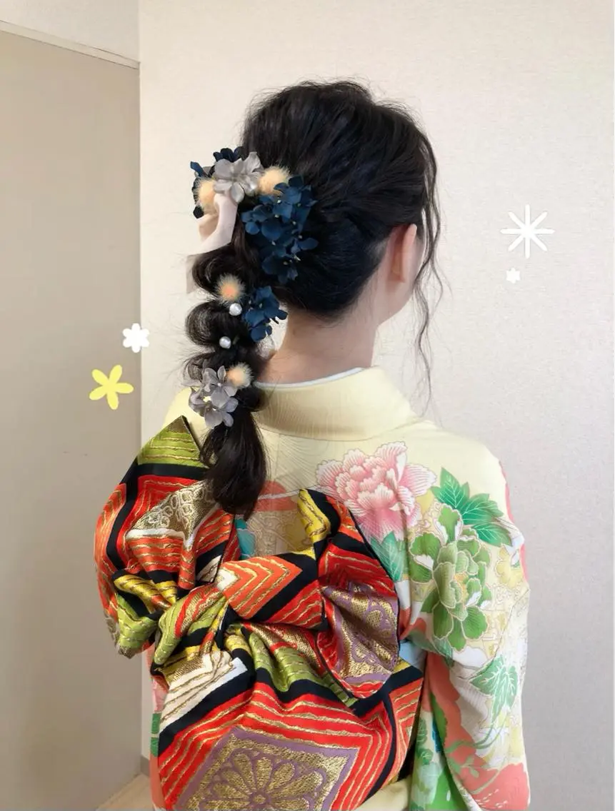 【※ご注意📣】振袖着付け(お持込)👘🏵️　※変わり結び付き♪の写真