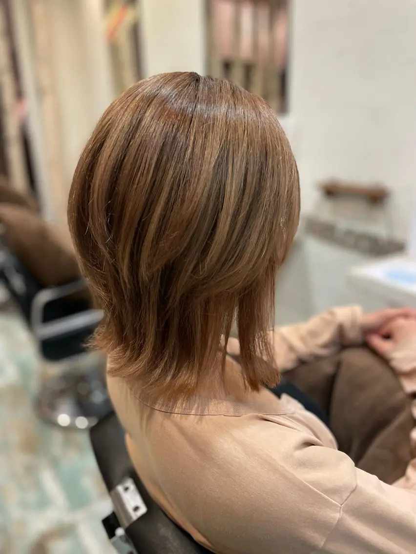 ミディアム ウルフカット 山本 将也のヘアスタイル