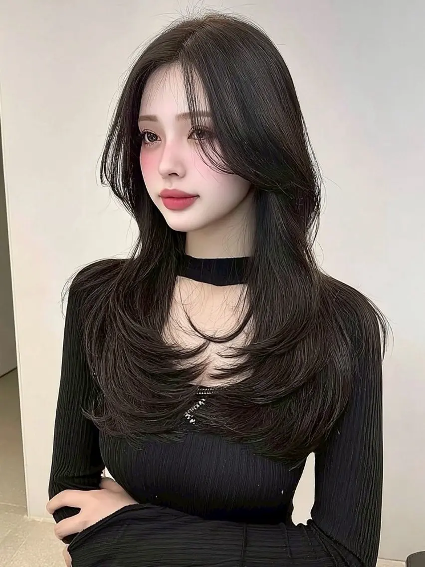 ロング カラー カット ヘアカラー トリートメント ✂️垢抜け/トレンド レイヤー/韓国/IRのヘアスタイル
