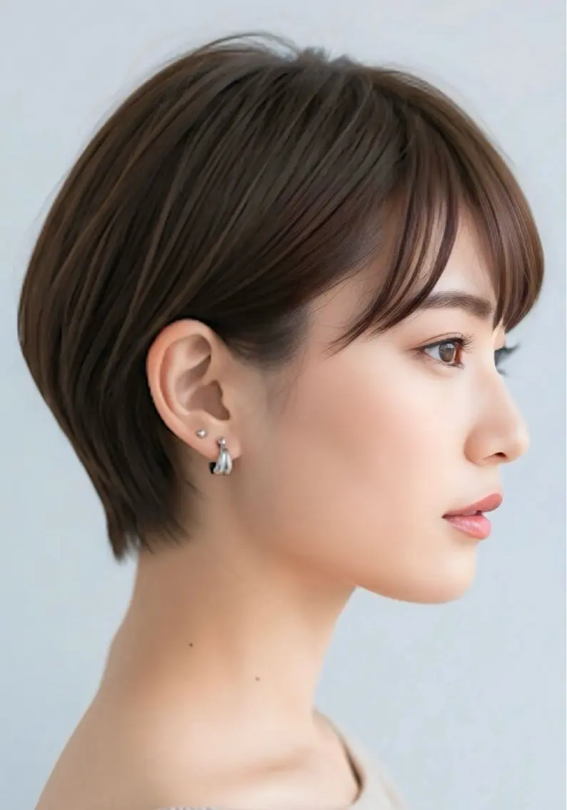 ショート 似合わせカット ショートヘア レイヤー/ショート/ 透明感/銀座/れんのヘアスタイル