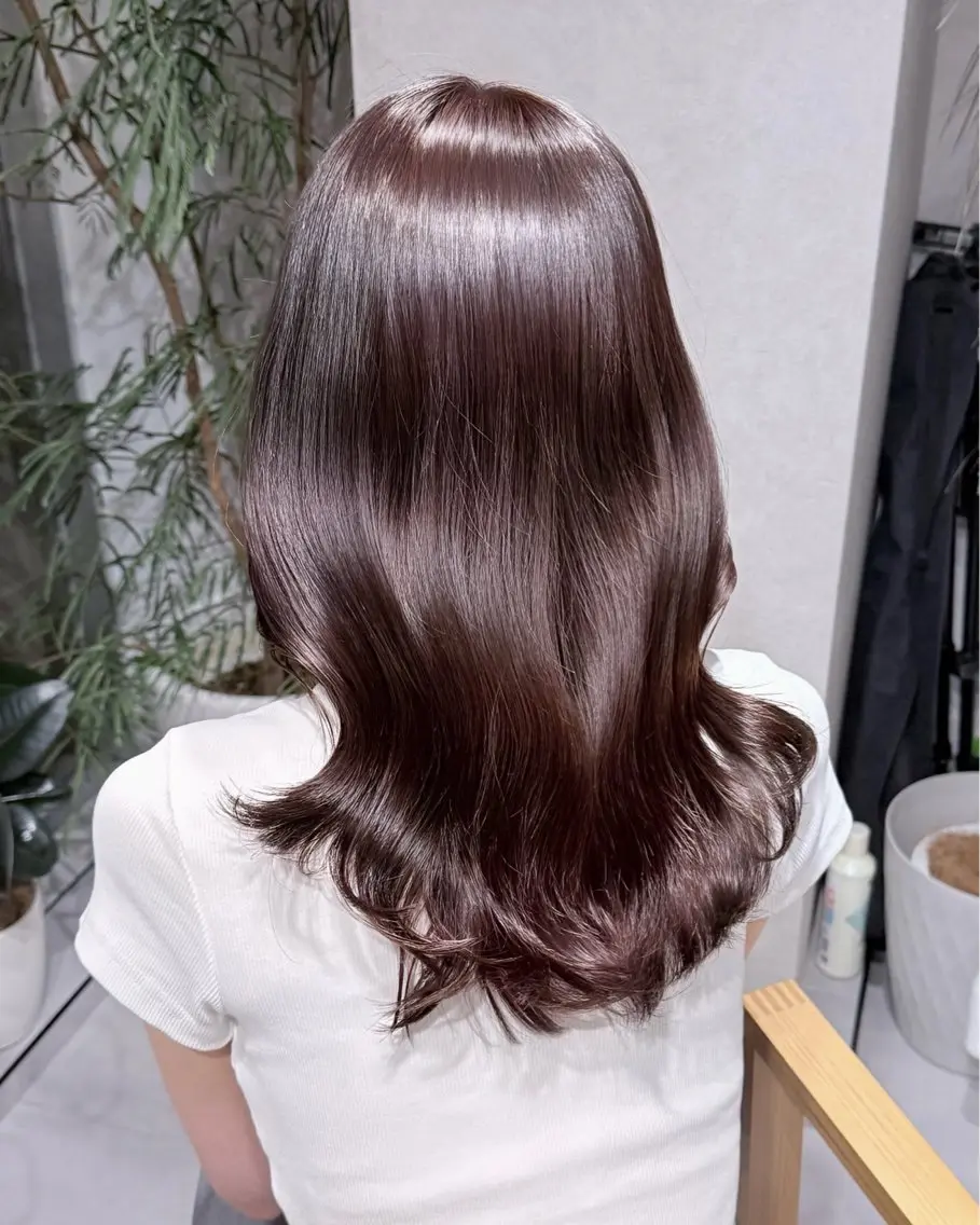 セミロング カット ヘアカラー 韓国レイヤー RYOTAのヘアスタイル