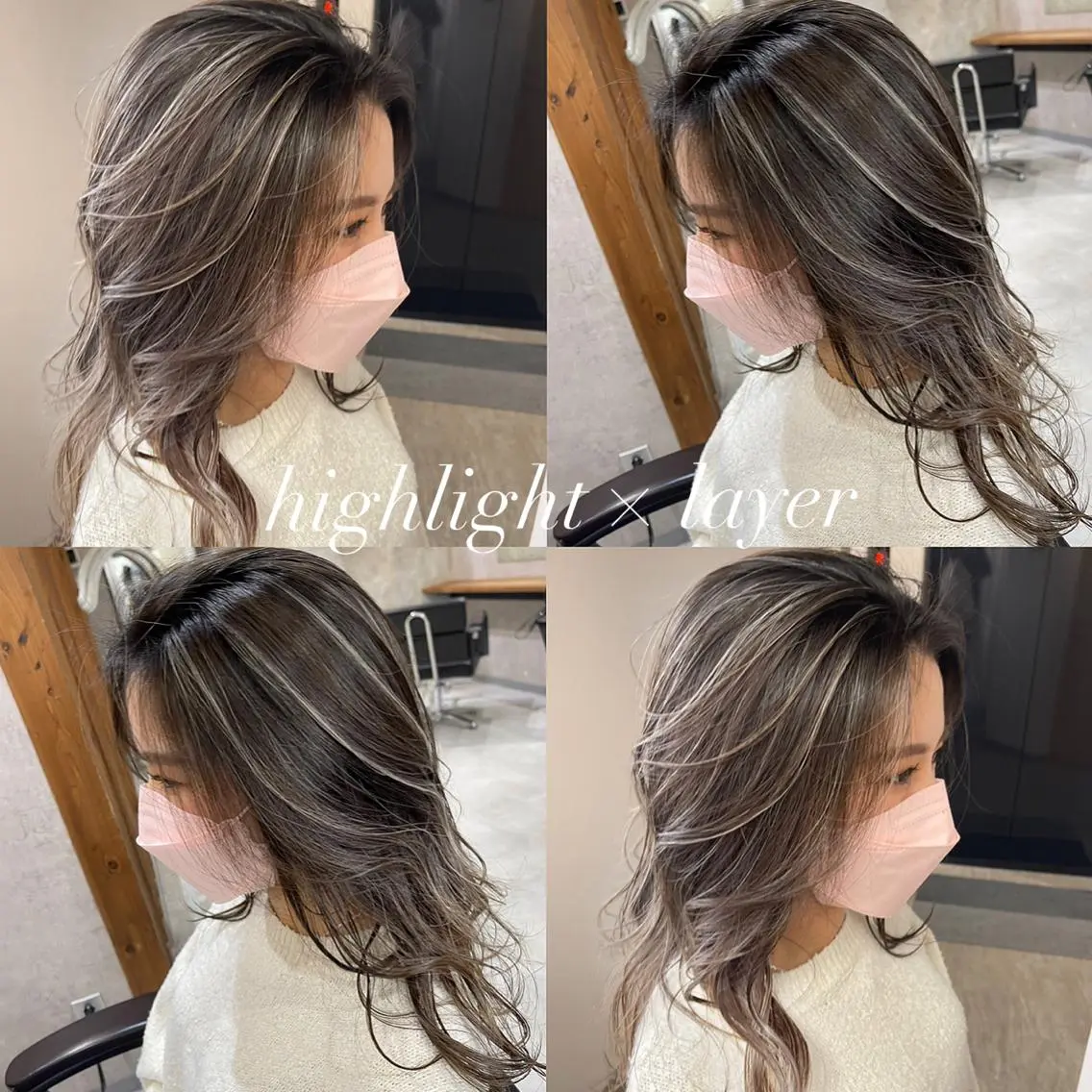 セミロング カラー ハイライトカラー ハイライト ヘアカラー 松井那津子 /ハイライトブリーチのヘアスタイル
