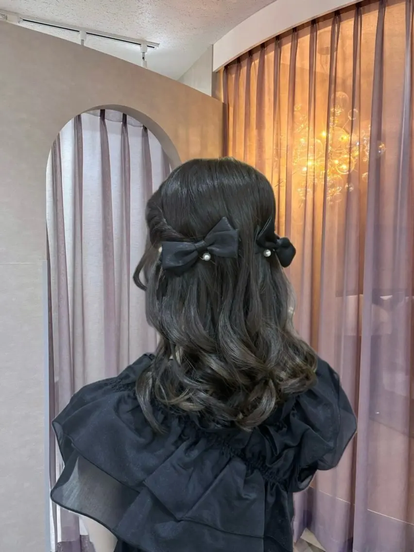 セミロング ヘアアレンジ ヘアセット 🎀髪質改善/艶カラ ー/大宮/そら🎀のヘアスタイル
