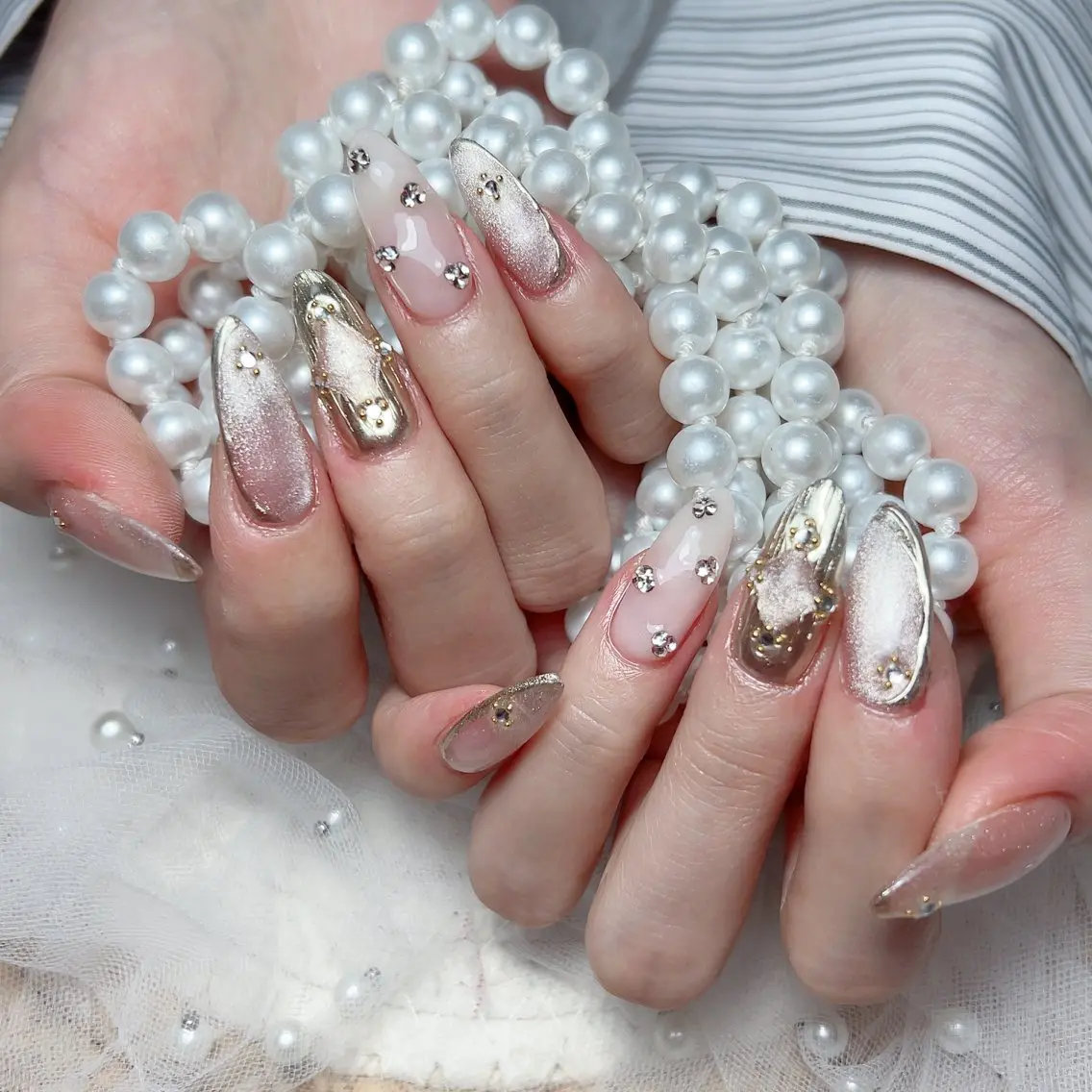 ネイル ハンドネイル M🌷nail 長さだし専門店のネイルデザイン