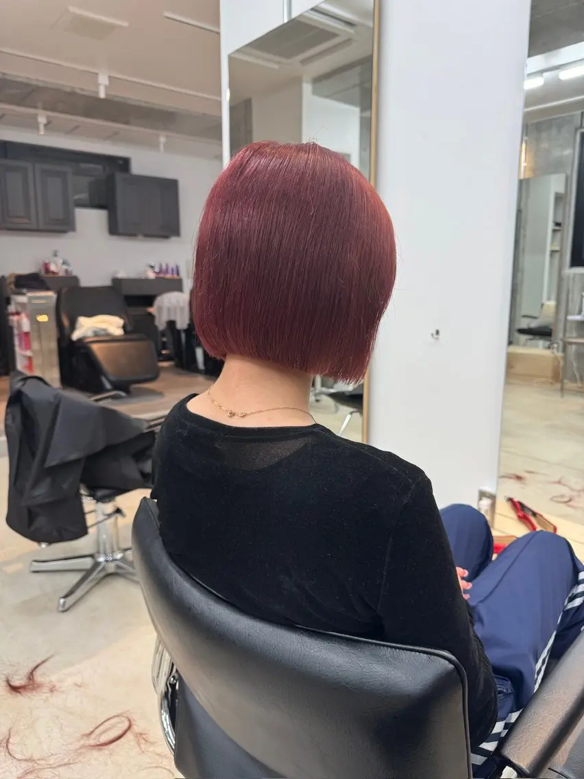ショート カラー カット トリートメント ボブ/レイヤーカット 縮毛矯正/コウキ新宿のヘアスタイル