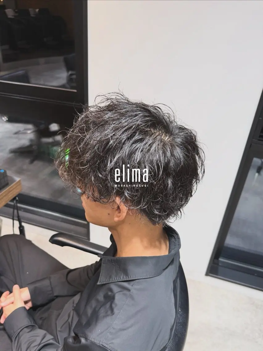 ショート パーマ メンズ カット パーマ 髙橋碧 透明感カラー / fifthパーマのヘアスタイル