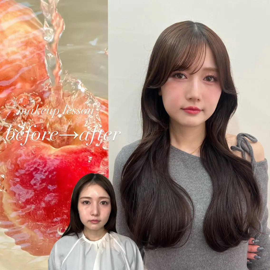 【✨本日3月6日予約可✨】【💄60minute相談し放題メイクレッスン💄】スキンケア​〜​フルメイク【撮影あり】の写真