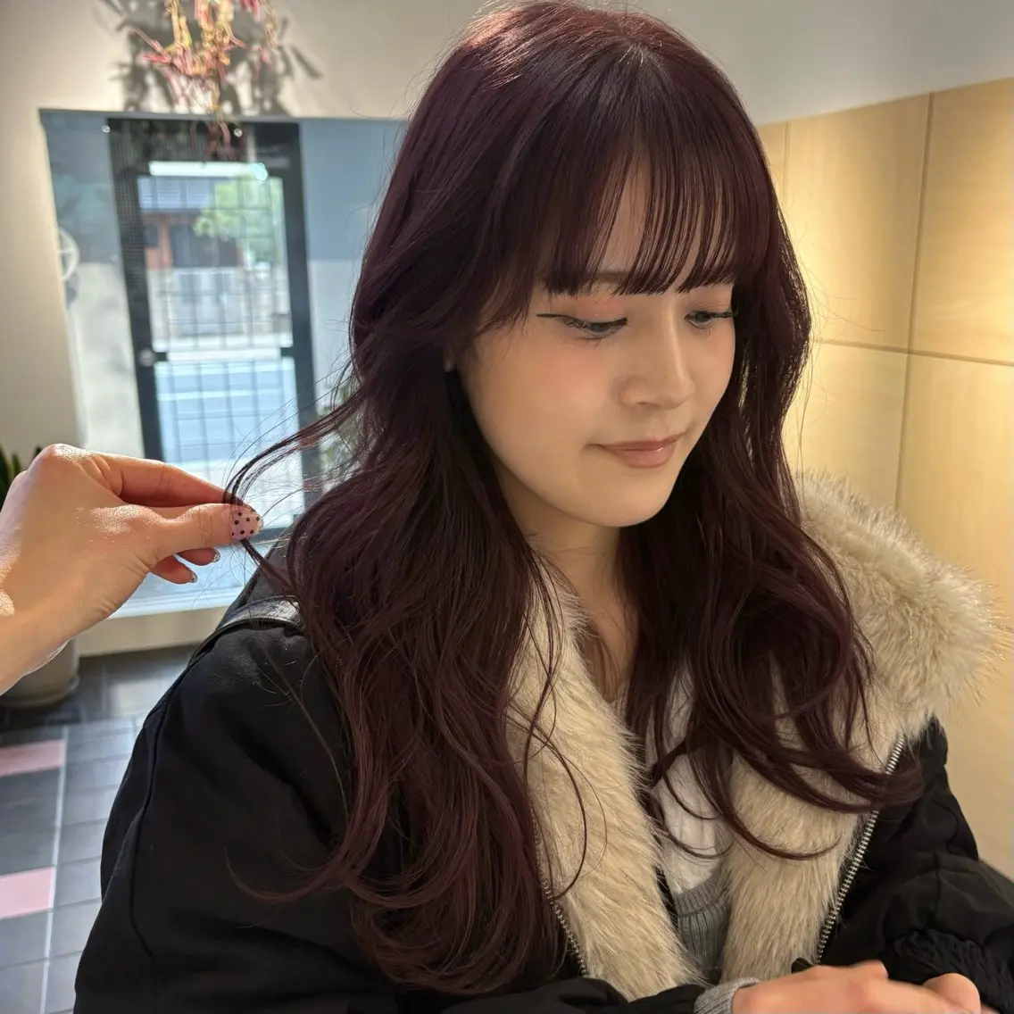 ロング カラー ラベンダーカラー カット ヘアカラー トリートメント Yui⭐️ 透明感カラー🫧のヘアスタイル