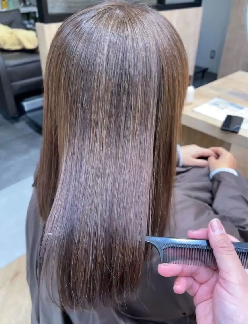 〖 朝の時間を少しでも楽にしたいかたはコレ⬇️〗マーブ・シャンプー調節カット+縮毛矯正☺︎☺︎+内部補修ケア付き🌙の写真