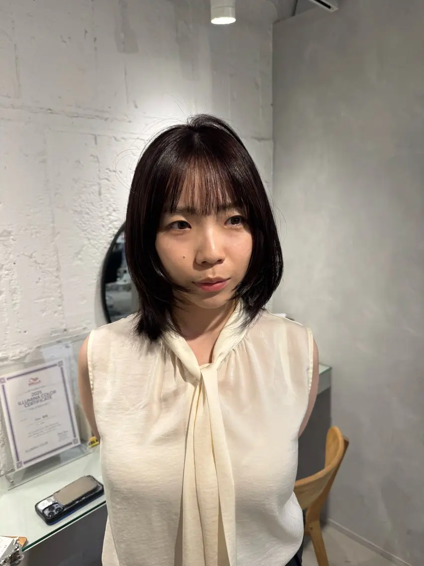 セミロング カット ヘアカラー トリートメント 新宿/顔周りカット +レイヤー=しずく♩のヘアスタイル