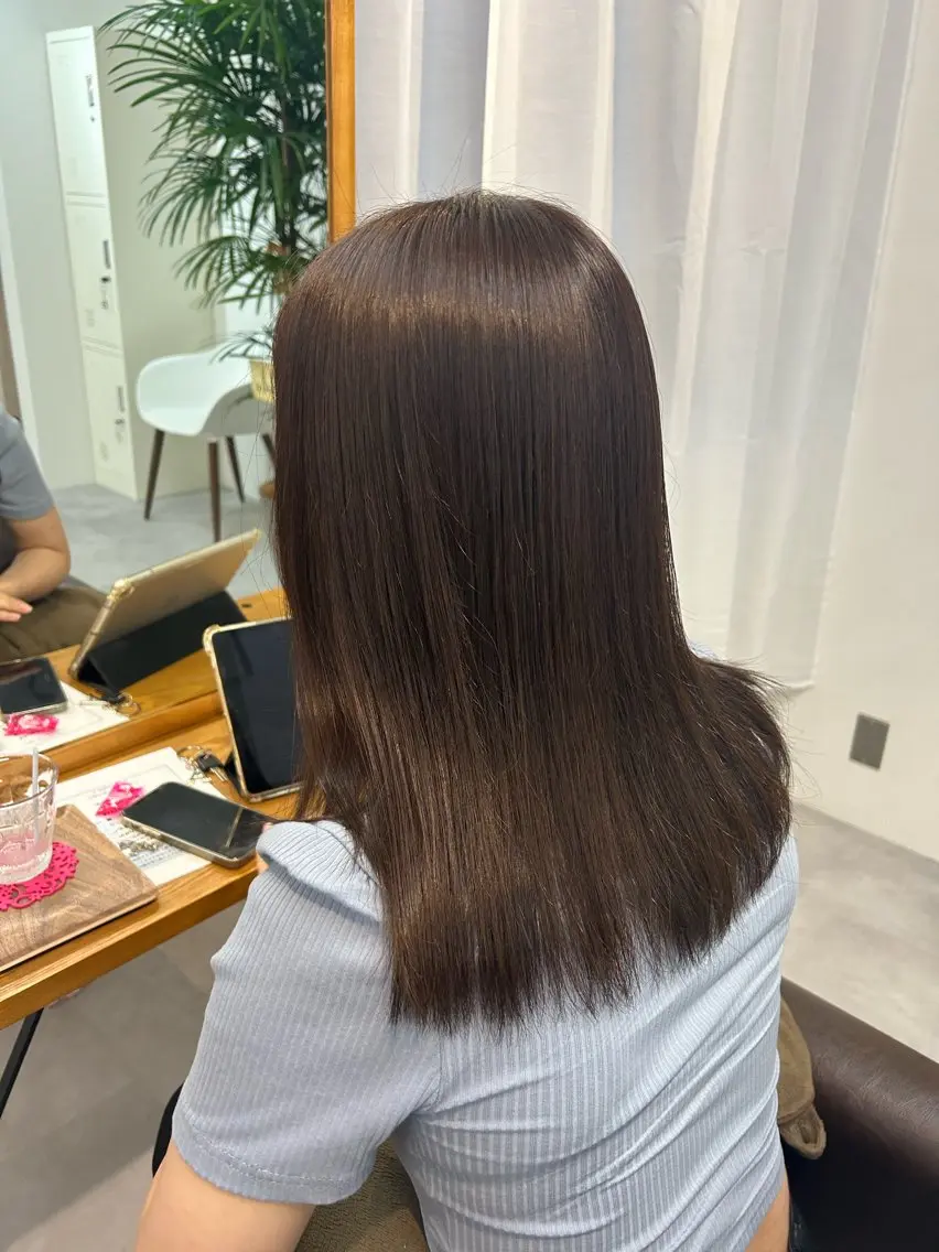 セミロング カラー 後藤紗英/髪質改善 /オリーブベージュのヘアスタイル