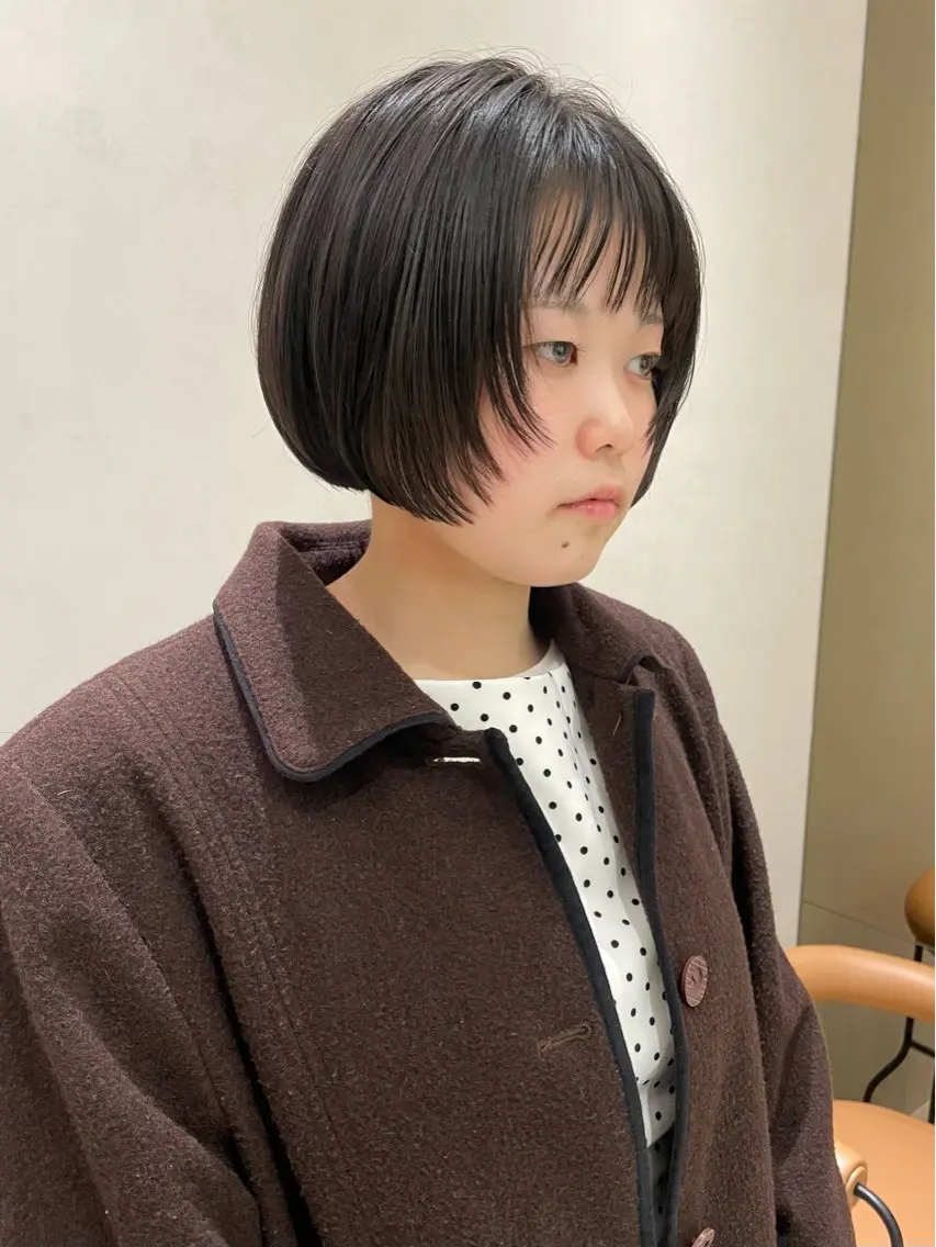 ショート ボブ 顔まわりレイヤー 髪質改善 レイヤーカット 石川玲菜/ 髪質改善ボブ/メンズのヘアスタイル