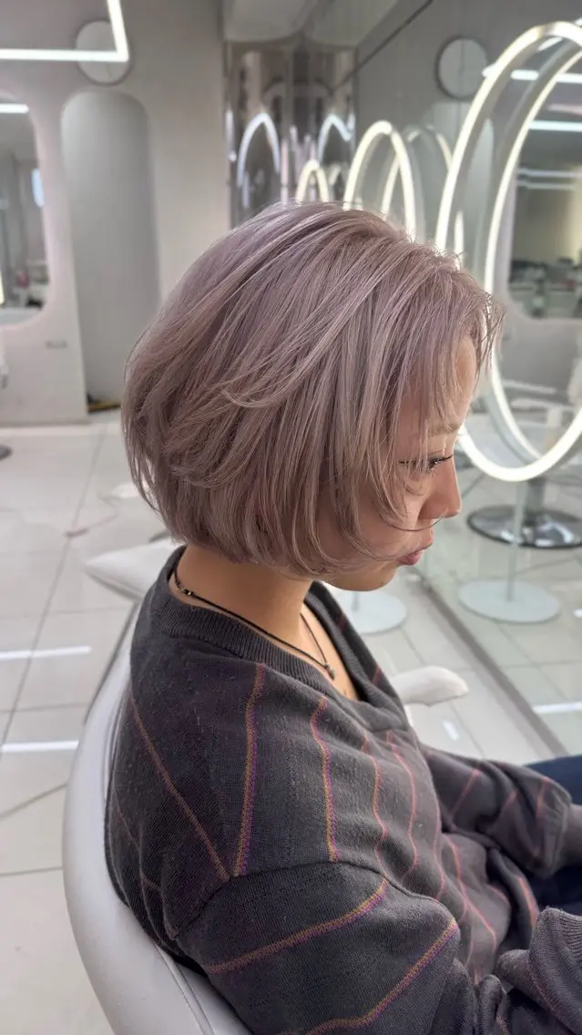 カラー ヘアカラー トリートメント ヘアセット ANN GAGA 心斎橋/ハイトーンのヘアスタイル