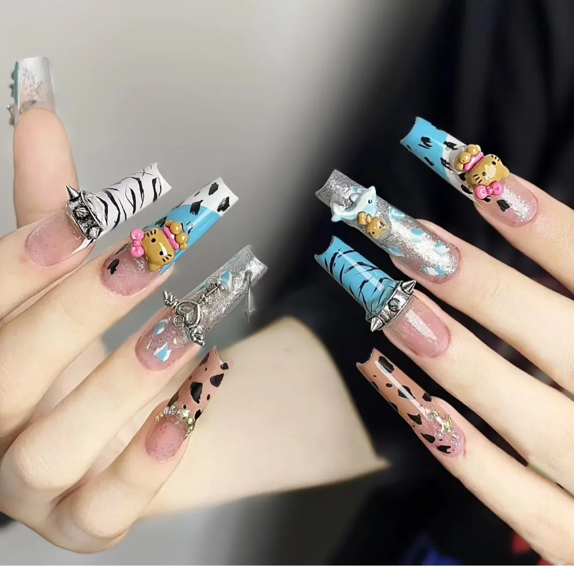 ネイル アートネイル チークネイル フレンチネイル ジェルネイル グリーン YK Beauty Salonのマツエク・マツパデザイン